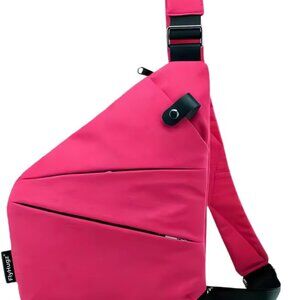 Versatile Water-Resistant Anti-Theft Pink Crossbody Sling Bag - Ideal for Travel
